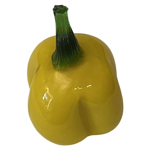 Handmade Glass Yellow Bell Pepper Decorative Accent VTG - Picture 4 of 6